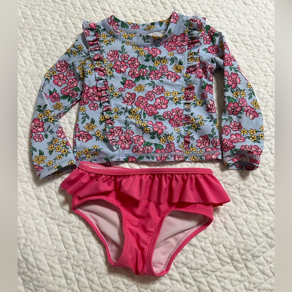 Ruffle butts cheerful blossoms rashguard 18-24M - Picture 2 of 2